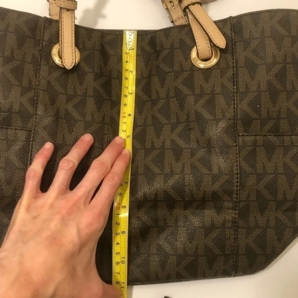 Michael kors signature brown logo tote bag